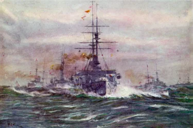 Battleships of the White Era at sea